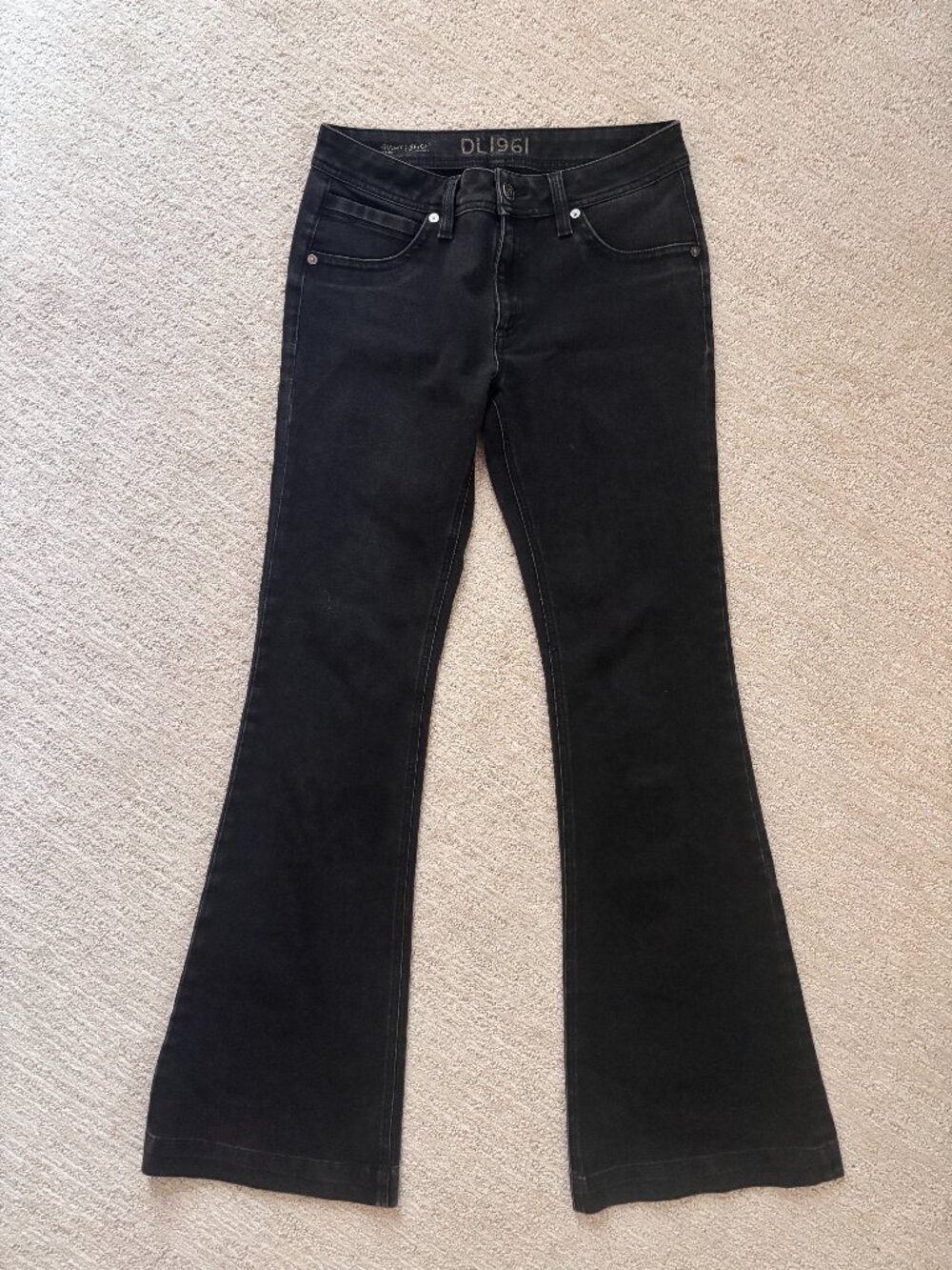 DL1961 Joy Flare Jeans | Washed Black | Low Rise | Bell Bottom | Premium Stretch